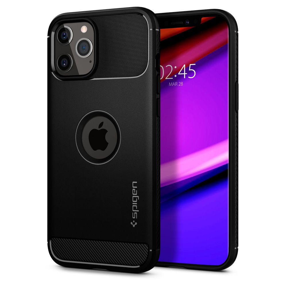SPIGEN RUGGED ARMOR HÜLLE IPHONE 12/12 PRO MATTE SCHWARZ