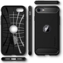 SPIGEN RUGGED ARMOR HÜLLE IPHONE SE 2020 / SE 2022 SCHWARZ