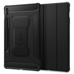 SCHUTZHÜLLE / HÜLLE FÜR SAMSUNG GALAXY TAB S9 FE+ PLUS 12.4 X610 / X616B SPIGEN RUGGED ARMOR "PRO" SCHWARZ