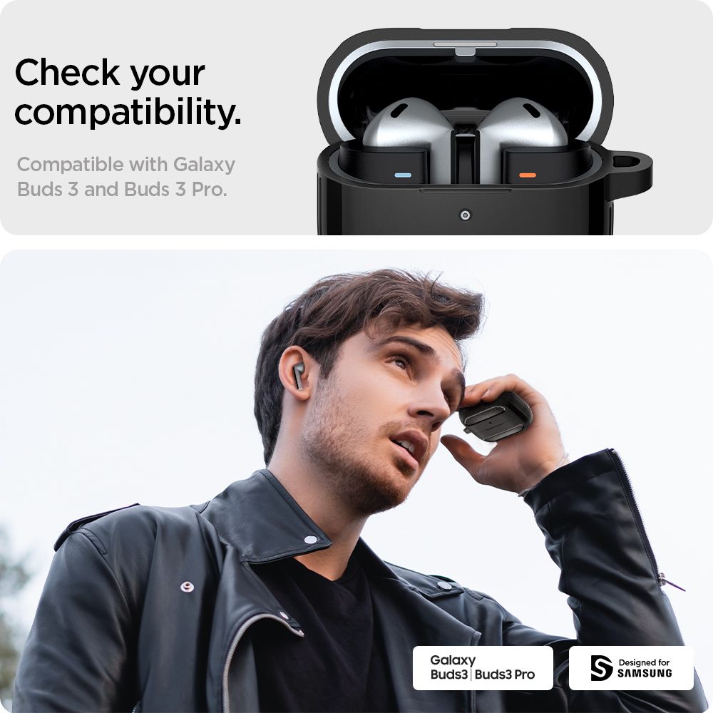HÜLLE FÜR SAMSUNG GALAXY BUDS 3 / 3 PRO SPIGEN RUGGED ARMOR MATTE SCHWARZ