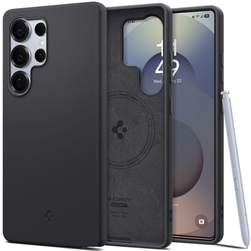 SPIGEN SILIKONHÜLLE FIT MAG MAGSAFE GALAXY S25 ULTRA SCHWARZ