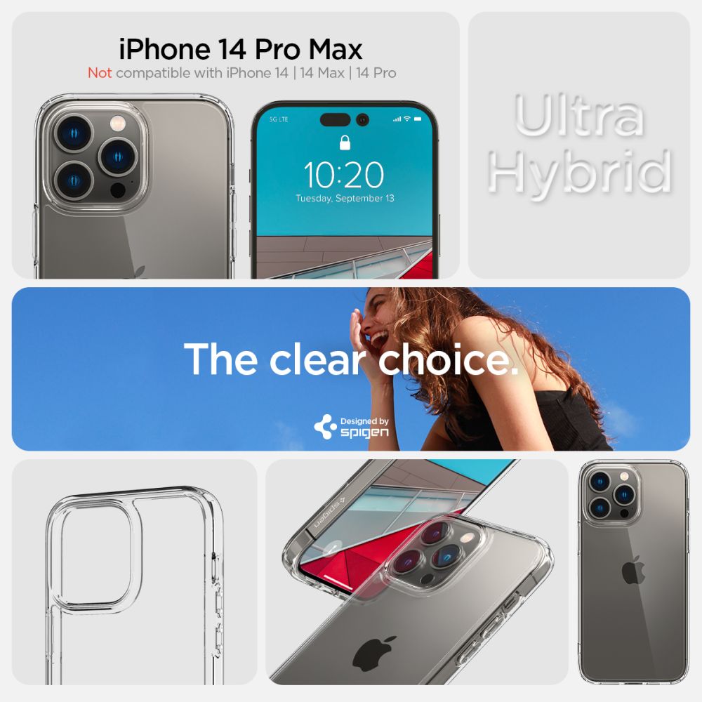 SPIGEN ULTRA HYBRID HÜLLE IPHONE 14 PRO MAX KRISTALLKLAR