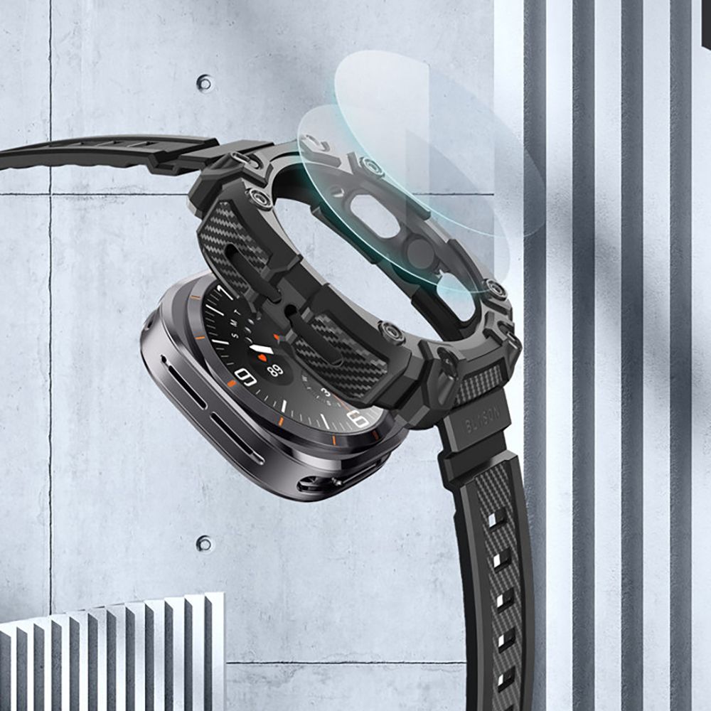 PUZDRO SUPCASE IBLSN ARMORBOX & TEMPERED GLASS 2-PACK SAMSUNG GALAXY WATCH ULTRA (47 MM) SCHWARZ