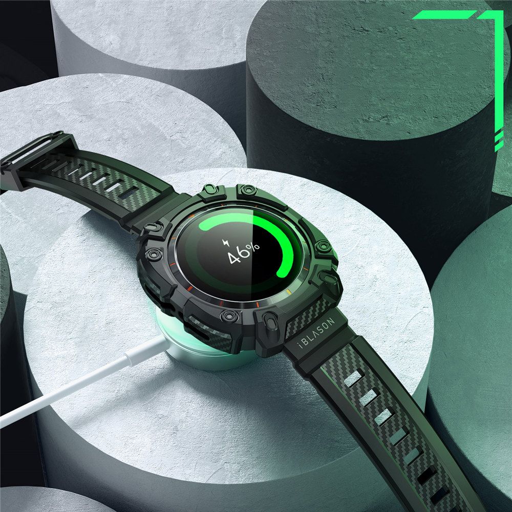 PUZDRO SUPCASE IBLSN ARMORBOX & TEMPERED GLASS 2-PACK SAMSUNG GALAXY WATCH ULTRA (47 MM) SCHWARZ