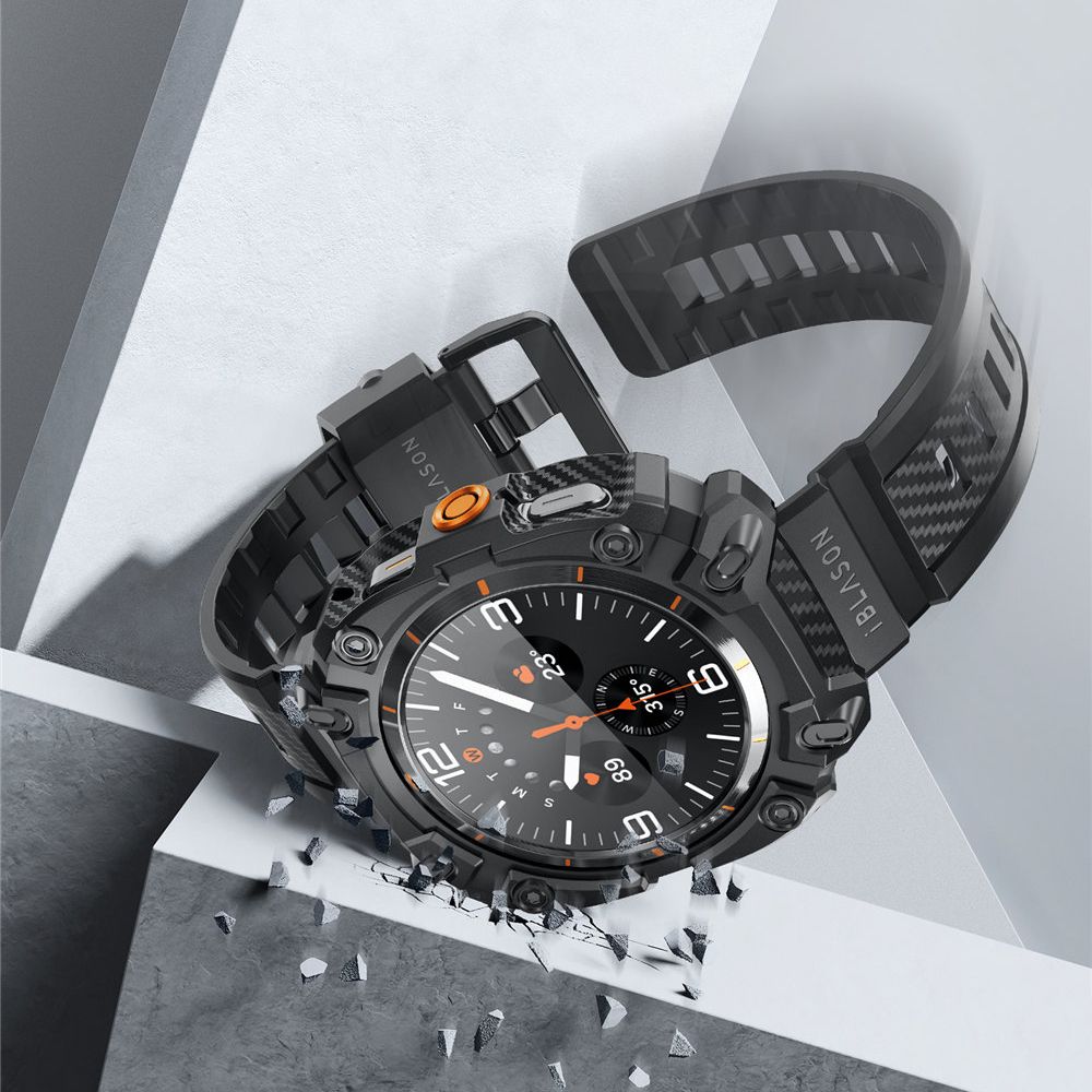 PUZDRO SUPCASE IBLSN ARMORBOX & TEMPERED GLASS 2-PACK SAMSUNG GALAXY WATCH ULTRA (47 MM) SCHWARZ