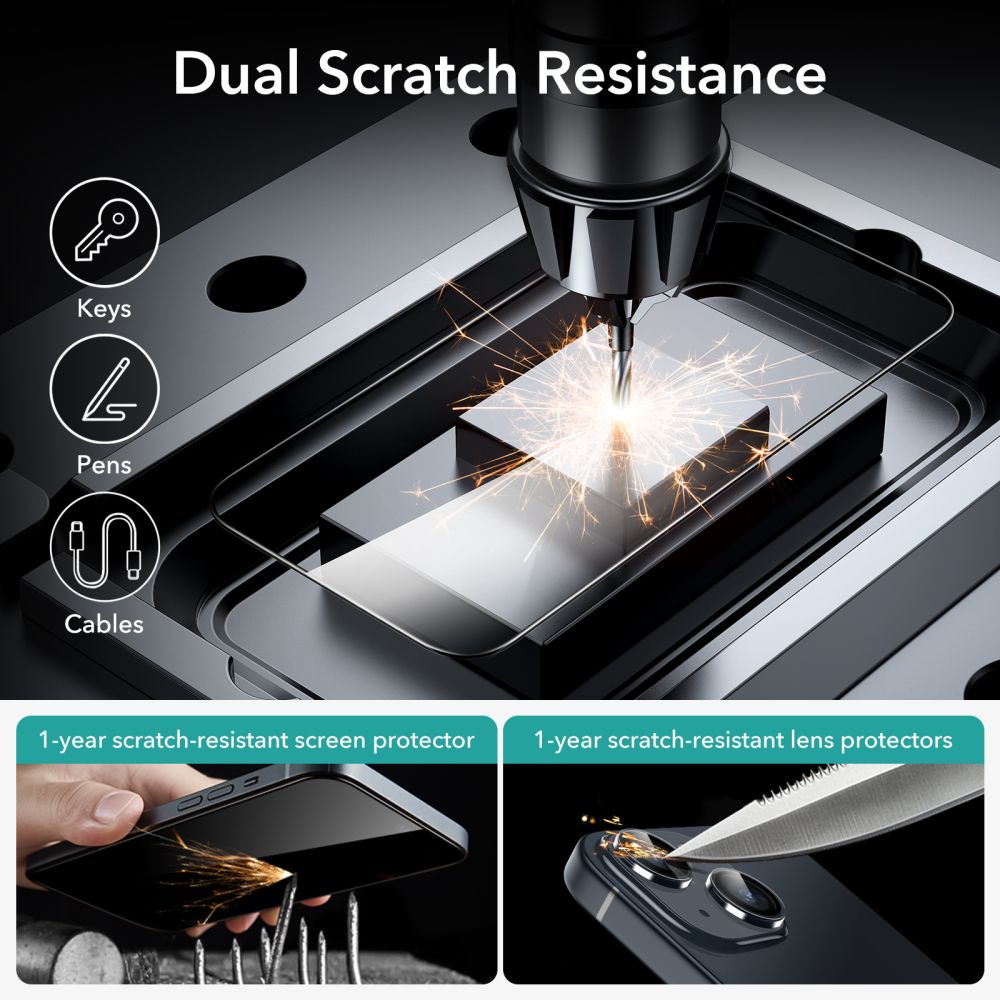 ESR TEMPERED GLASS 2-PACK IPHONE 15 SCHWARZ