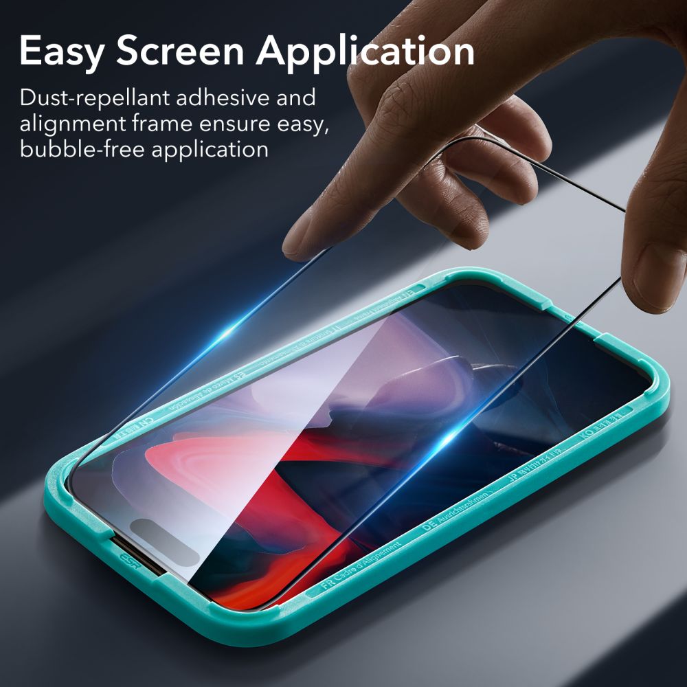 ESR GESCHÜTZTES GLAS 2-PAKET IPHONE 15 PRO SCHWARZ