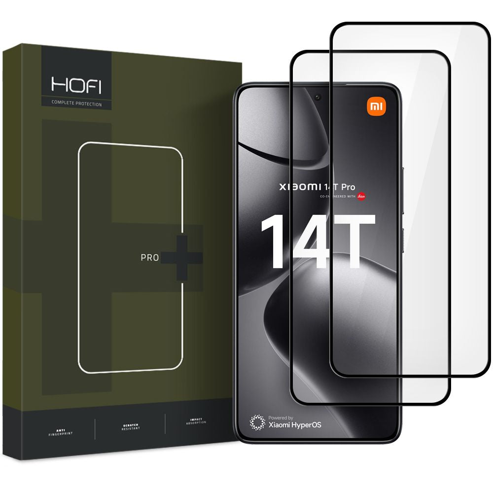 HARTGLAS HOFI GLASS PRO+ 2-PAKET XIAOMI 14T / 14T PRO SCHWARZ