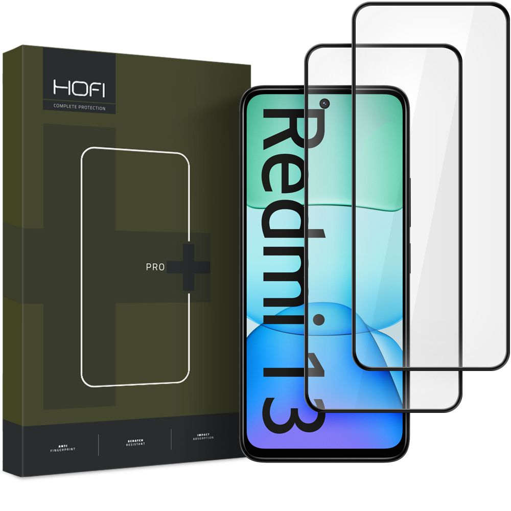 2X HARTGLAS HOFI GLASS PRO+ 2-PACK XIAOMI REDMI 13 SCHWARZ