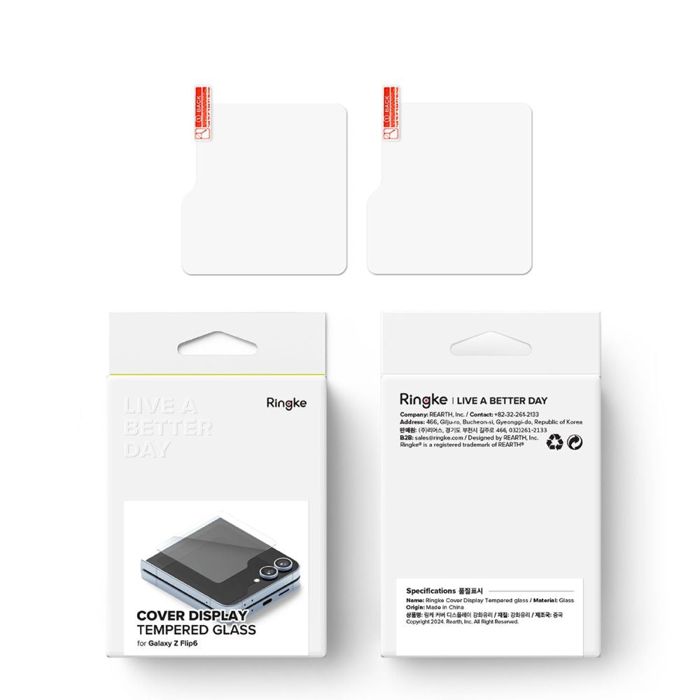 2X Panzerglas für Samsung Galaxy Z Flip 6 Ringke Cover Display 2er-Pack Klar