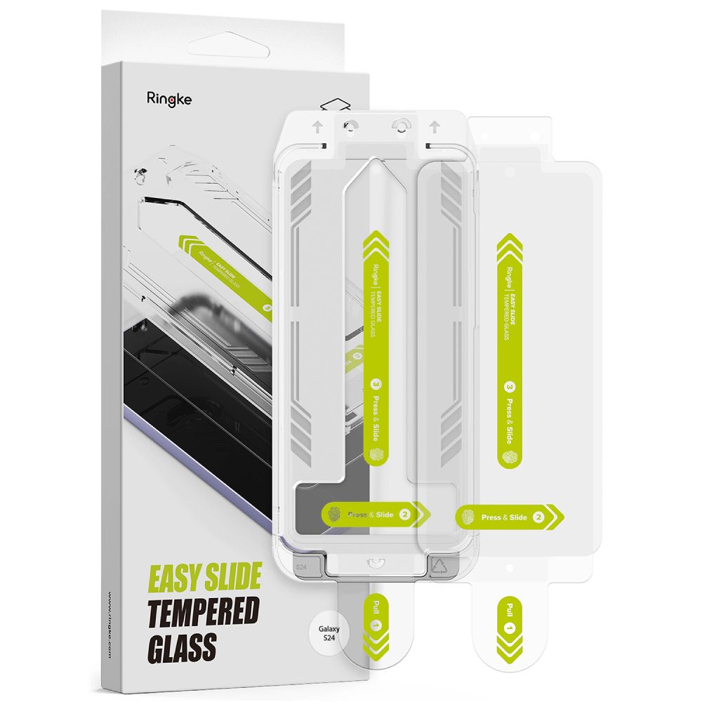 2X GESCHÜTZTES GLAS MIT INSTALLATIONSRAHMEN RINGKE EASY SLIDE 2-PAKET GALAXY S24 KLAR