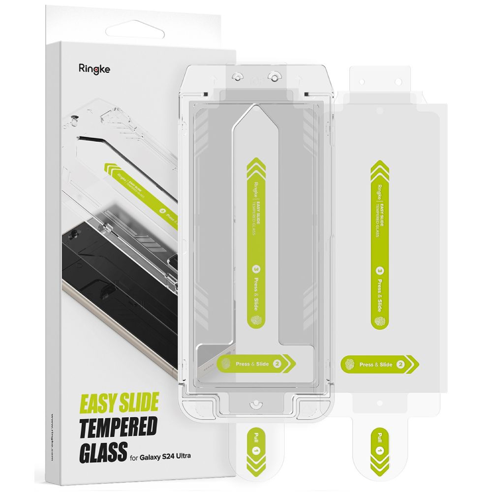 2X HARTGLAS RINGKE EASY SLIDE 2-PAK GALAXY S24 ULTRA KLAR