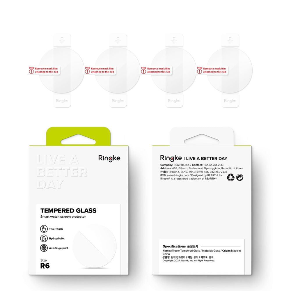 4X HARTGLAS FÜR GALAXY WATCH 4 / 5 / 6 / 7 (44 MM) RINGKE HARTGLAS 4-PAK CLEAR