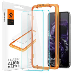 GEBROCHENES GLAS SPIGEN ALM GLAS.TR 2-PACK GOOGLE PIXEL 8 KLAR
