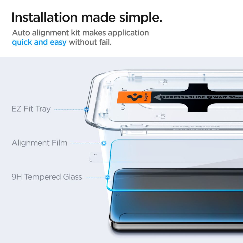 Gehärtetes Glas Spigen Glas.Tr "EZ FIT" 2-PACK GALAXY S24+ PLUS CLEAR