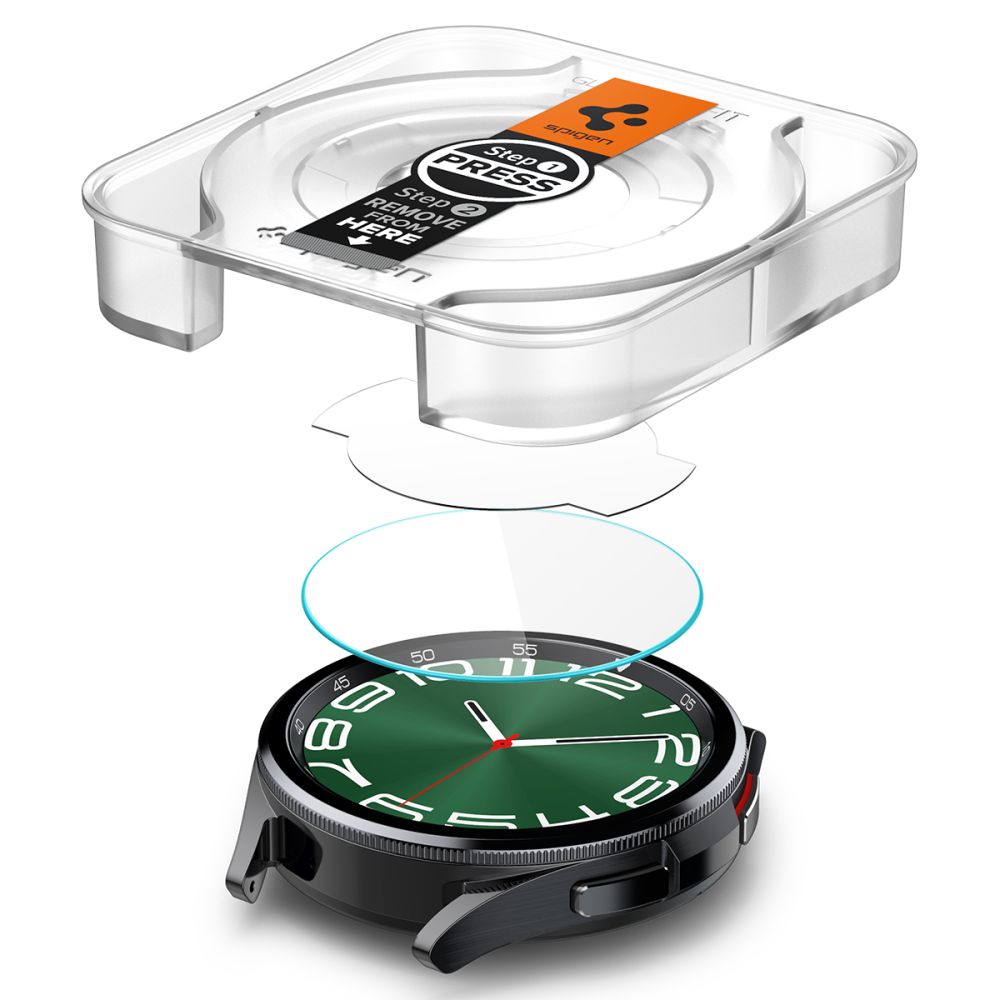GEBROCHENES GLAS SPIGEN GLAS.TR "EZ-FIT" 2-PACK GALAXY WATCH 6 CLASSIC (47 MM) KLAR