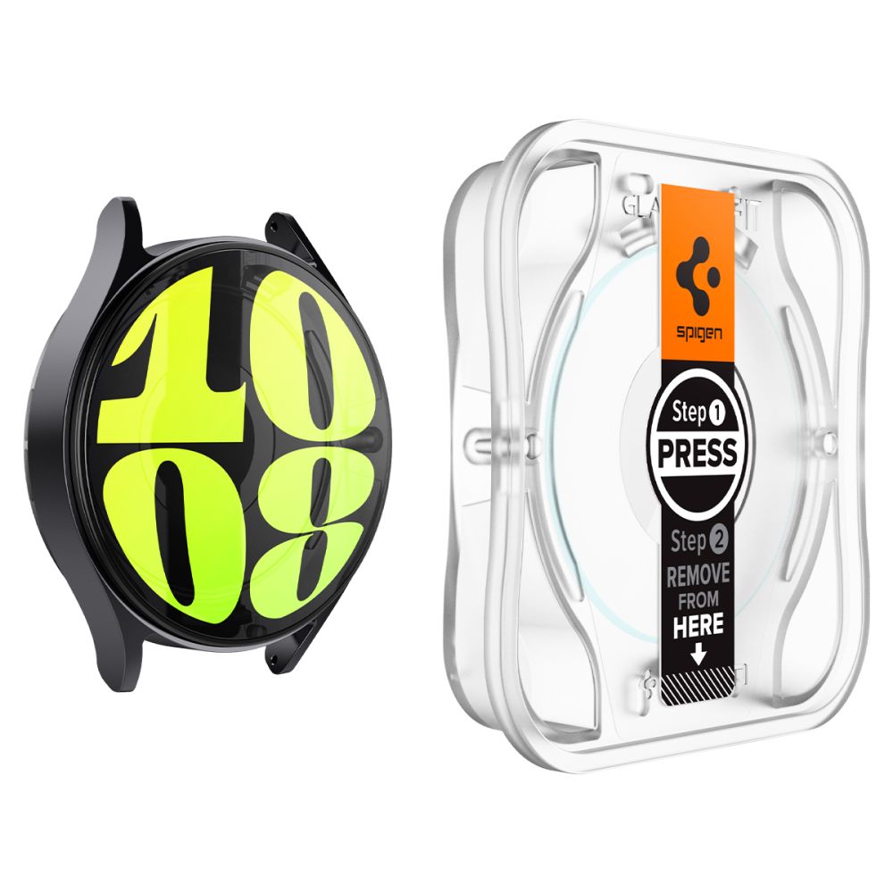 2X HARTGLAS FÜR GALAXY WATCH 7 (40 MM) SPIGEN GLAS.TR "EZ-FIT" 2-PACK KLAR