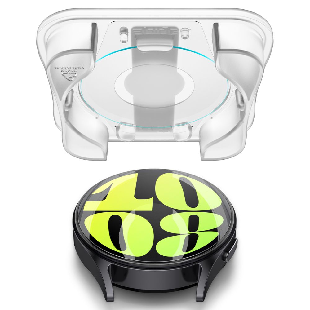 2X HARTGLAS FÜR GALAXY WATCH 7 (40 MM) SPIGEN GLAS.TR "EZ-FIT" 2-PACK KLAR