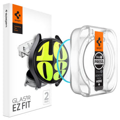 2X HARTGLAS FÜR GALAXY WATCH 7 (40 MM) SPIGEN GLAS.TR "EZ-FIT" 2-PACK KLAR