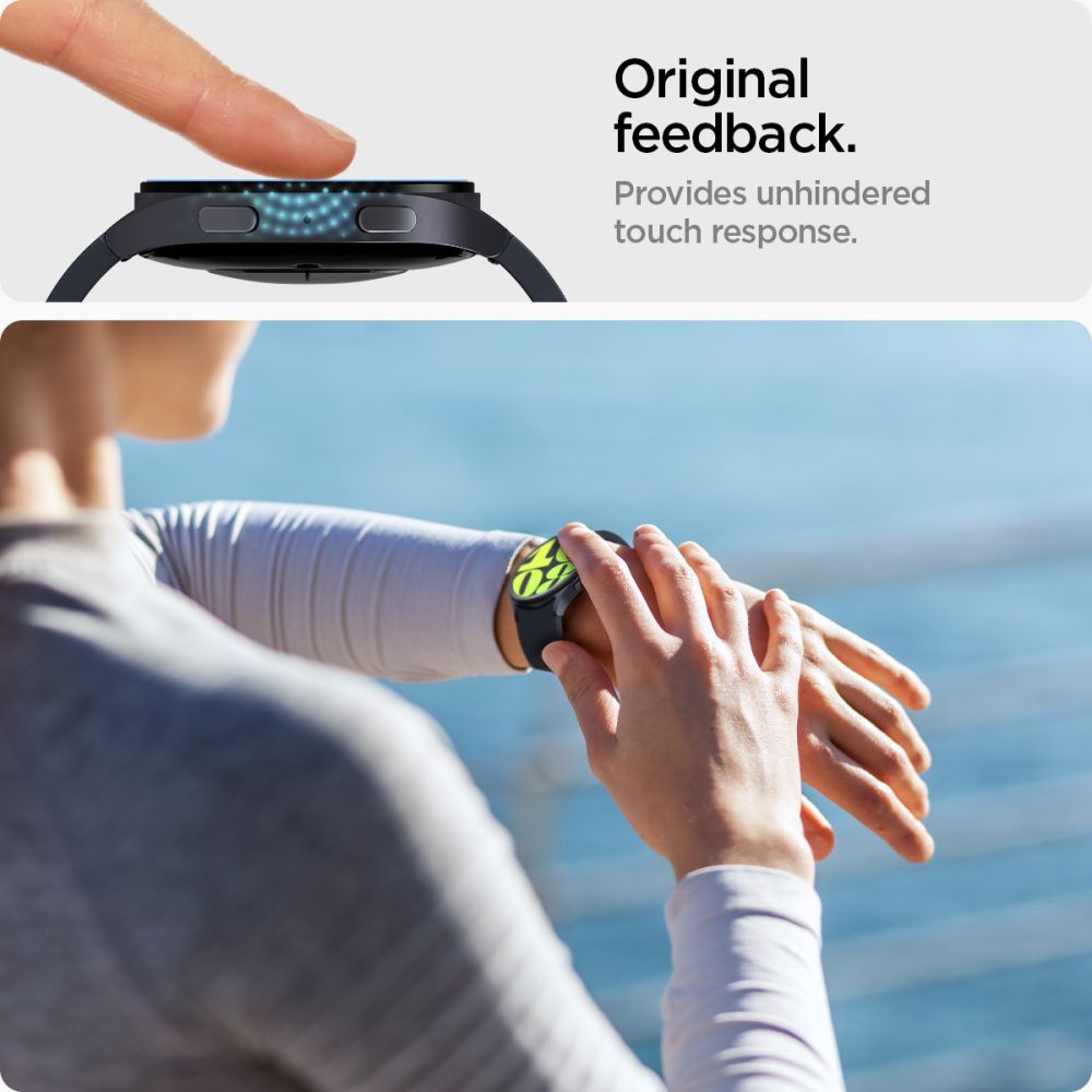 2X HARTGLAS FÜR GALAXY WATCH 7 (44 MM) SPIGEN GLAS.TR "EZ-FIT" 2-PACK KLAR