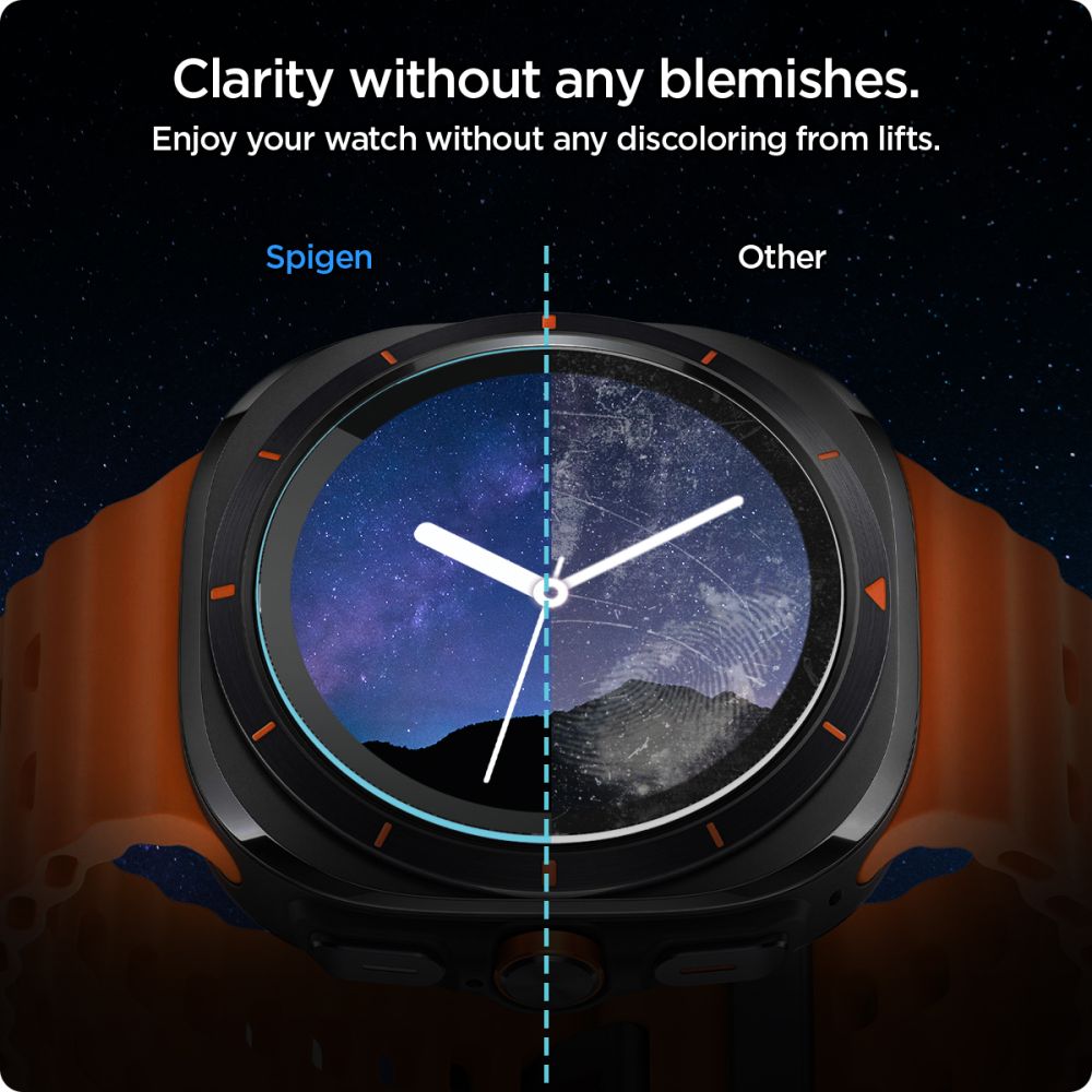 Gehärtetes Glas Spigen Glas.Tr "EZ-FIT" 2-Pack Galaxy Watch Ultra (47 mm) Klar