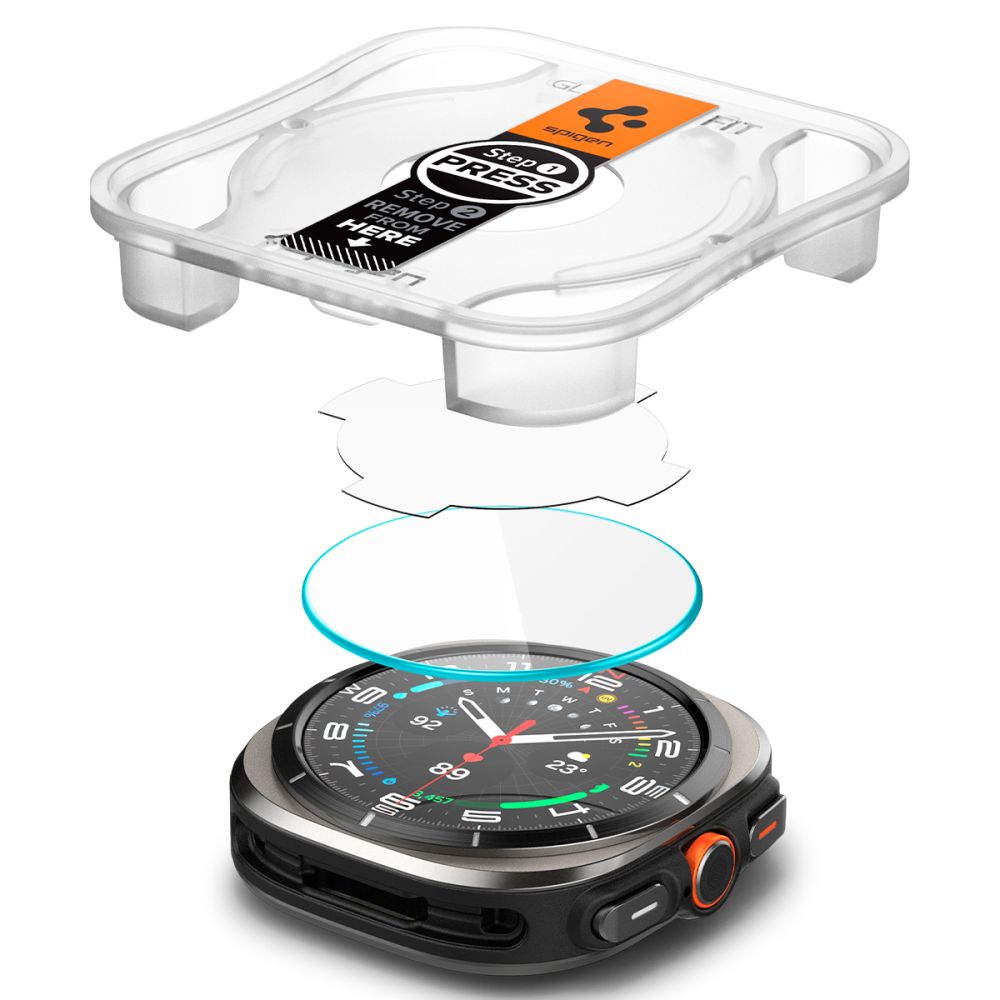 Gehärtetes Glas Spigen Glas.Tr "EZ-FIT" 2-Pack Galaxy Watch Ultra (47 mm) Klar