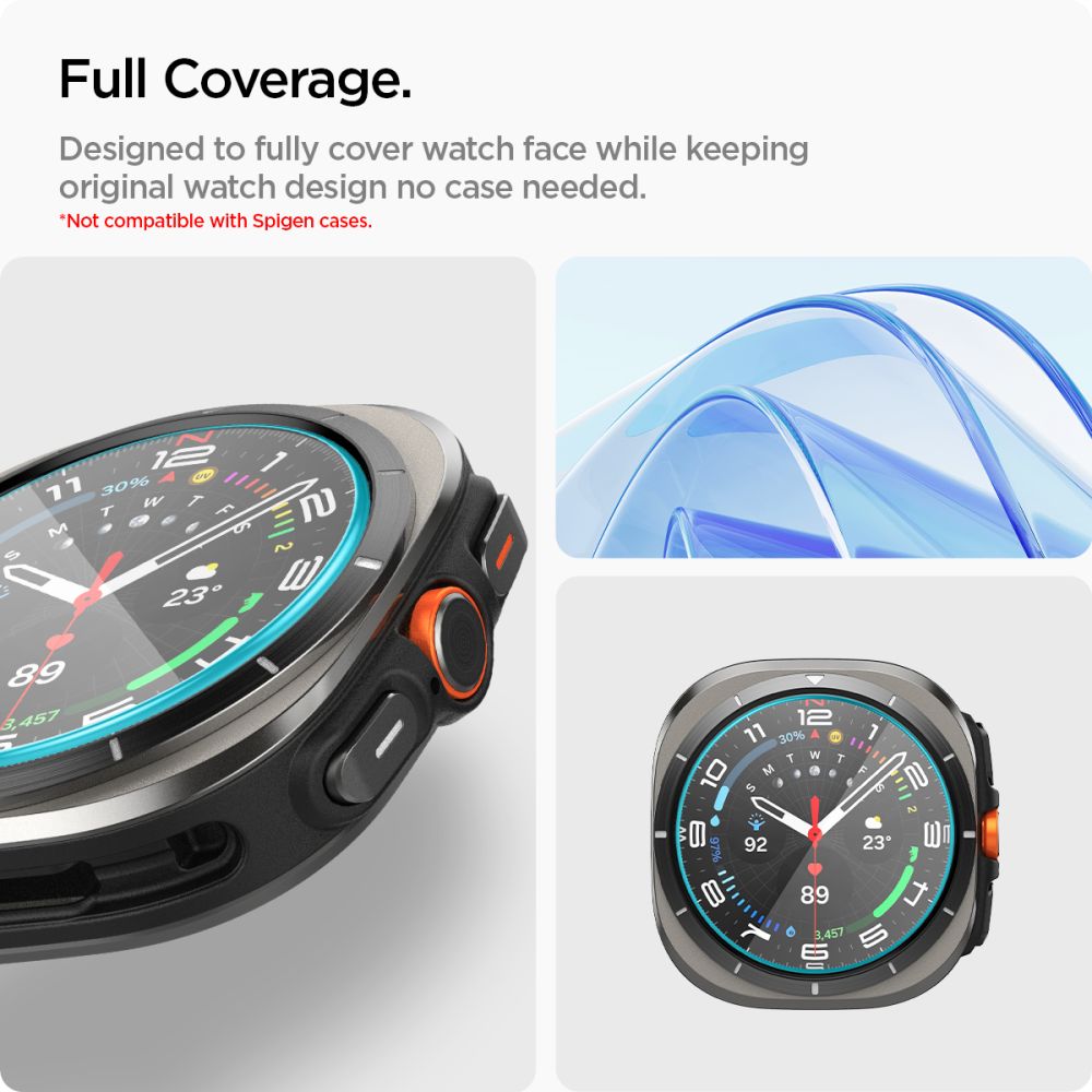 Gehärtetes Glas Spigen Glas.Tr "EZ-FIT" 2-Pack Galaxy Watch Ultra (47 mm) Klar