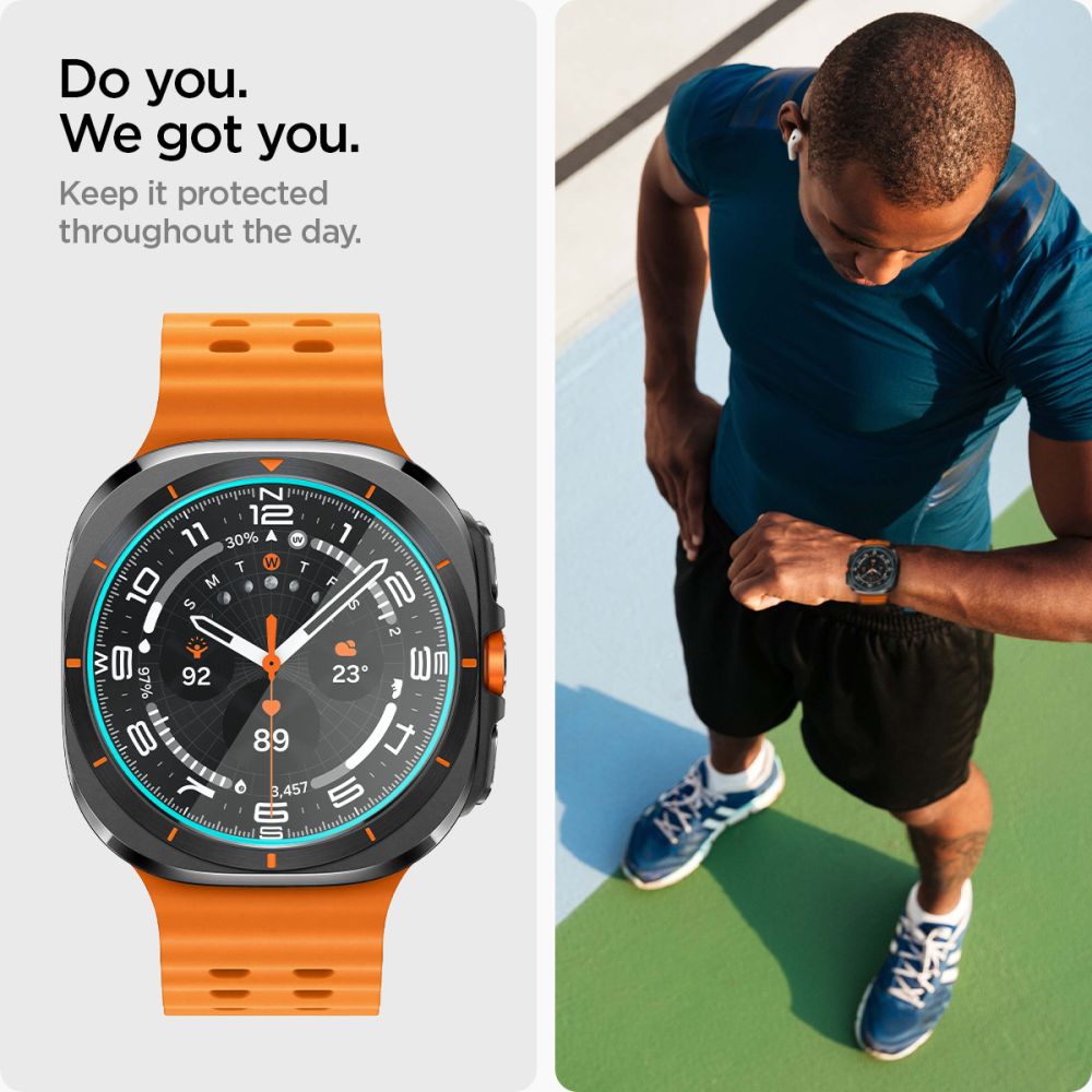 Gehärtetes Glas Spigen Glas.Tr "EZ-FIT" 2-Pack Galaxy Watch Ultra (47 mm) Klar
