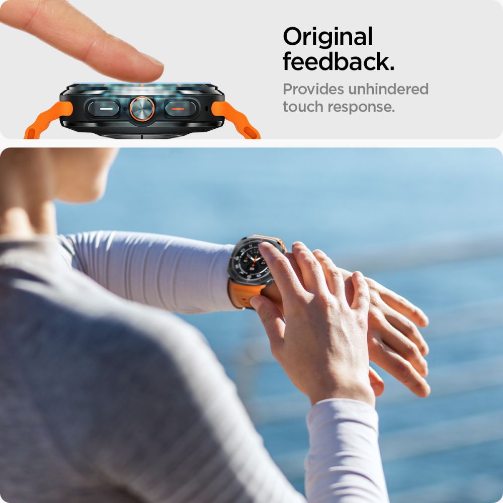 Gehärtetes Glas Spigen Glas.Tr "EZ-FIT" 2-Pack Galaxy Watch Ultra (47 mm) Klar