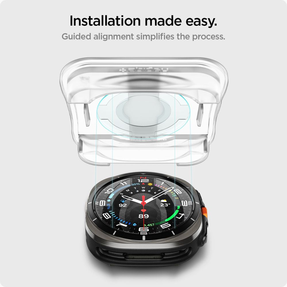 Gehärtetes Glas Spigen Glas.Tr "EZ-FIT" 2-Pack Galaxy Watch Ultra (47 mm) Klar