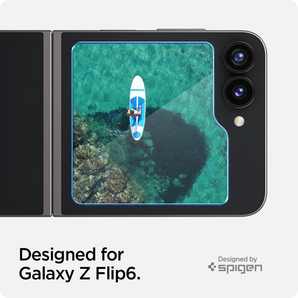 2X GESCHÜTZTES GLAS FÜR SAMSUNG GALAXY Z FLIP 6 SPIGEN GLAS.TR "EZ FIT" 2-PACK KLAR