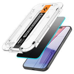 GEBROCHENES GLAS SPIGEN GLAS.TR "EZ FIT" 2-PACK IPHONE 15 PRIVATSPHÄRE