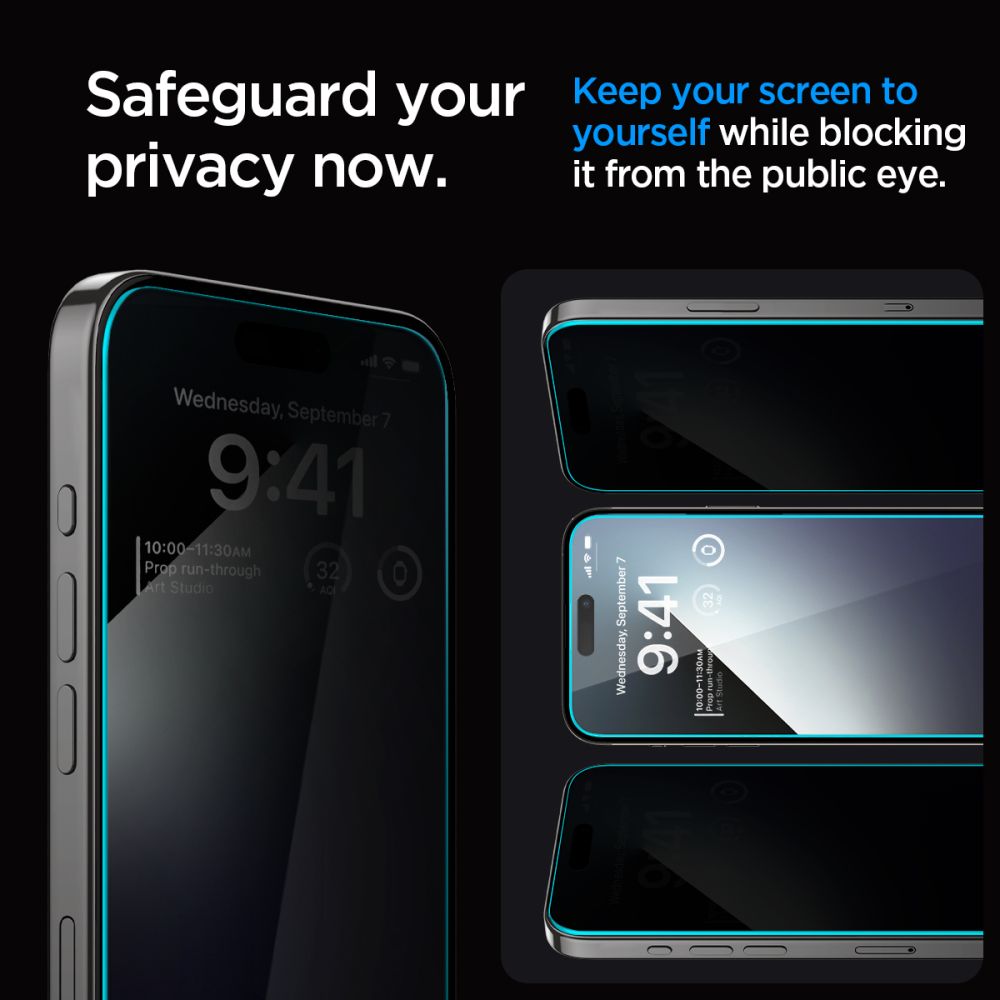 GEBROCHENES GLAS SPIGEN GLAS.TR "EZ FIT" 2-PACK IPHONE 15 PRIVATSPHÄRE