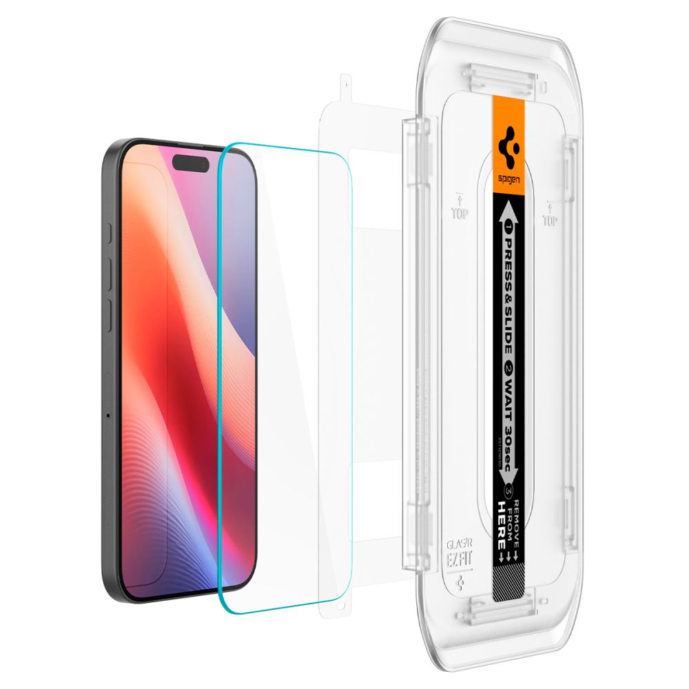 2X HARTGLAS SPIGEN GLAS.TR "EZ FIT" 2-PACK IPHONE 16 PRO KLAR