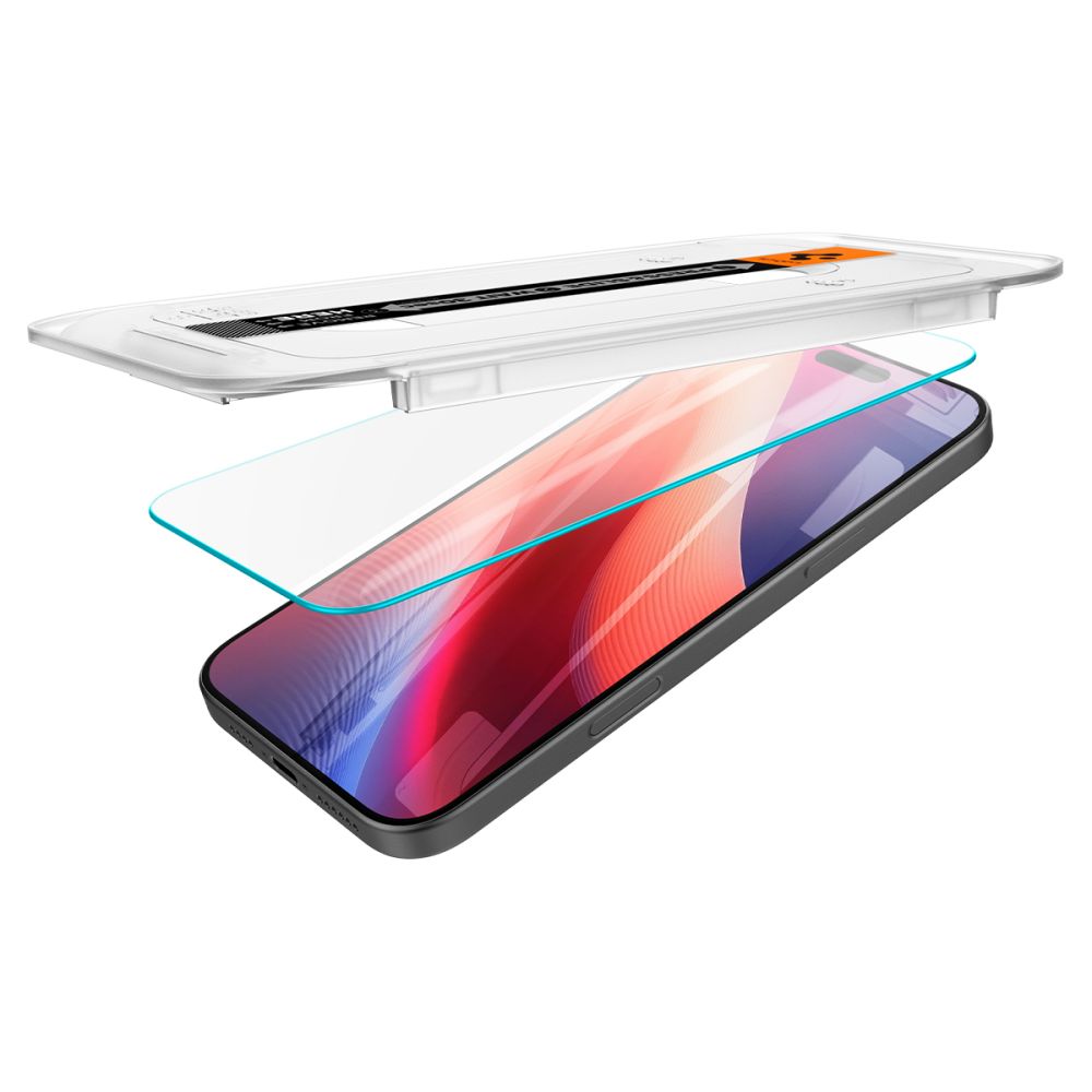2X HARTGLAS SPIGEN GLAS.TR "EZ FIT" 2-PACK IPHONE 16 PRO KLAR