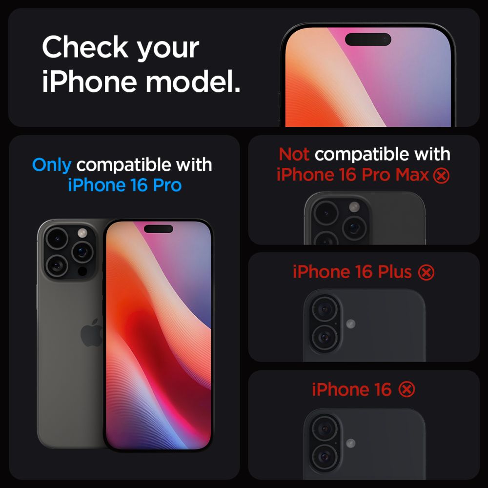 2X HARTGLAS SPIGEN GLAS.TR "EZ FIT" 2-PACK IPHONE 16 PRO KLAR