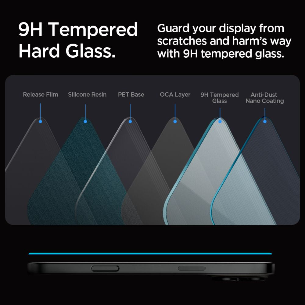 SPIGEN GLAS.TR ”EZ FIT” 2-PACK IPHONE 16 PRO MAX KLAR gehärtetes Glas