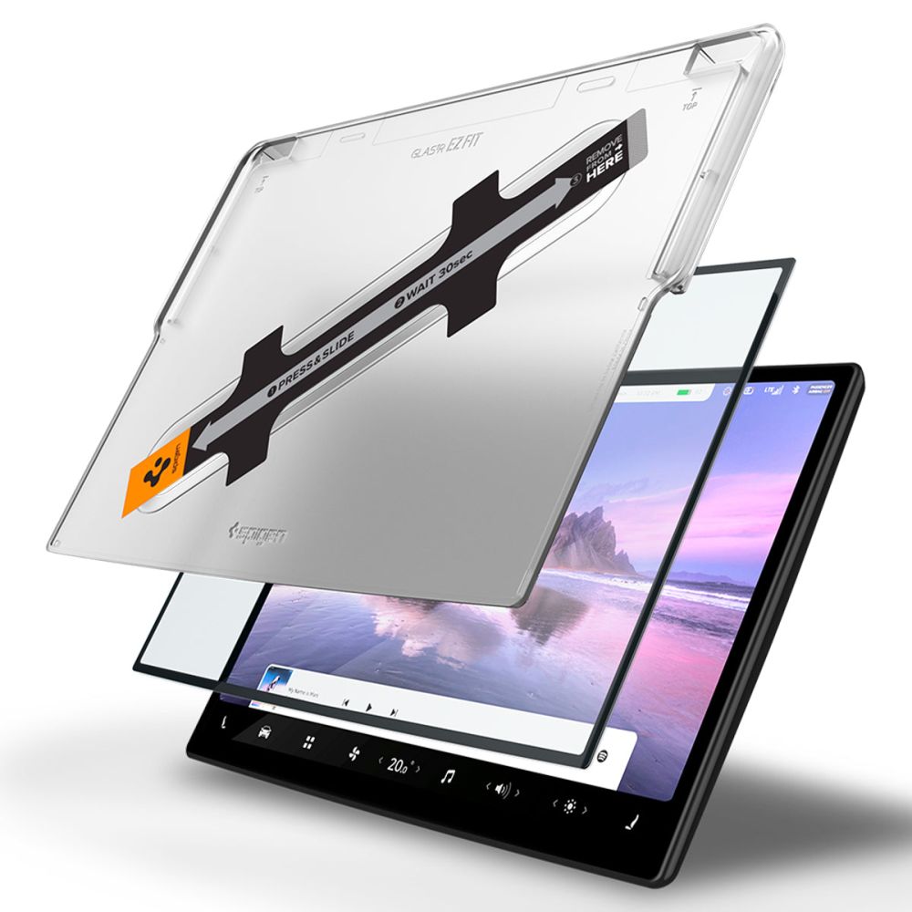 HARTGLAS SPIGEN GLASS FC "EZ FIT" TESLA MODEL X 2022 / MODEL S 2021 SCHWARZ