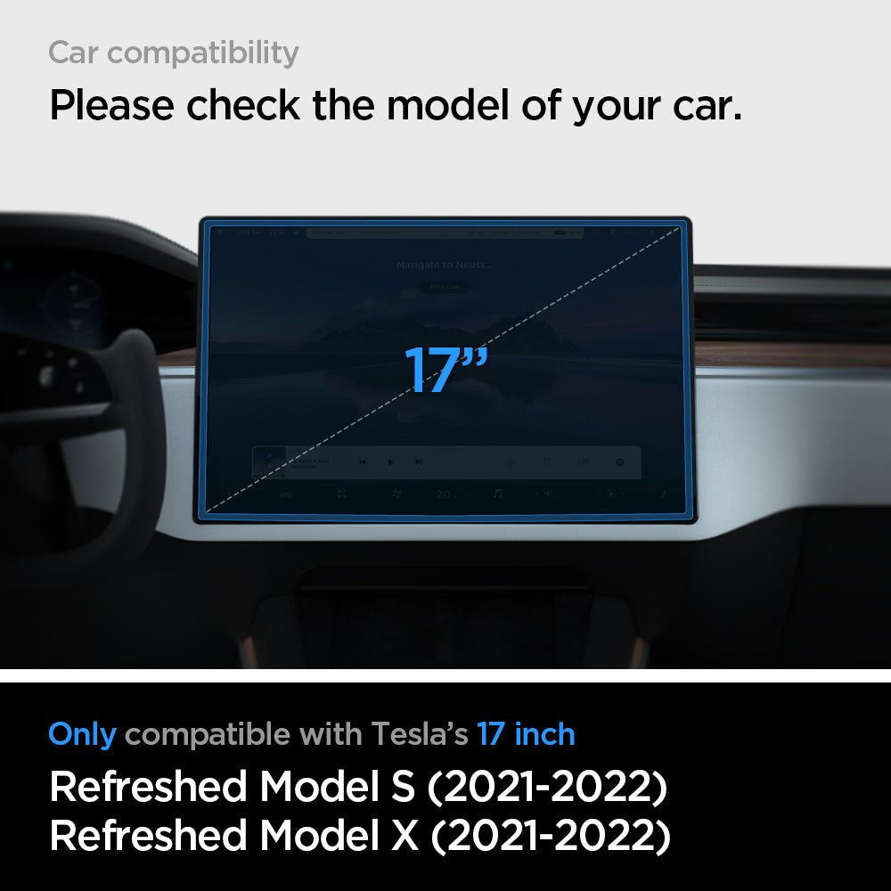 HARTGLAS SPIGEN GLASS FC "EZ FIT" TESLA MODEL X 2022 / MODEL S 2021 SCHWARZ