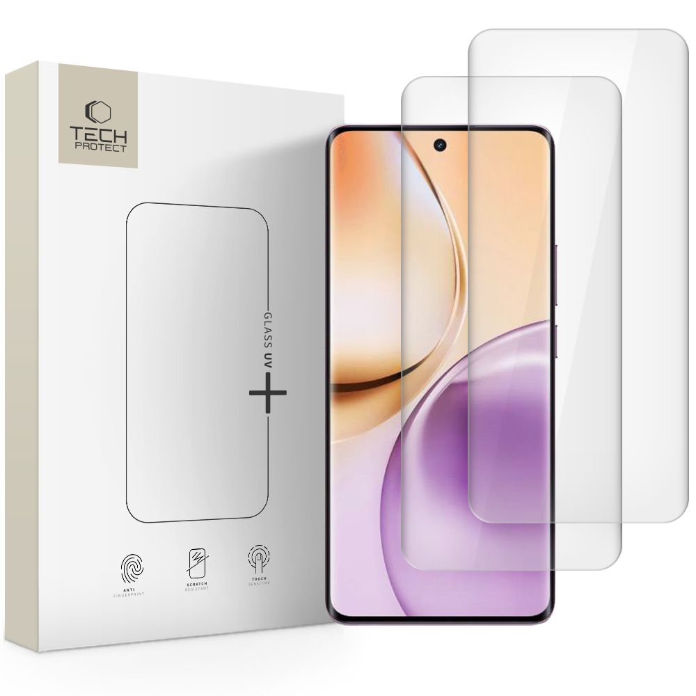 Gehärtetes TECH-PROTECT GLAS UV+ 2-PACK REALME 14 PRO 5G KLAR