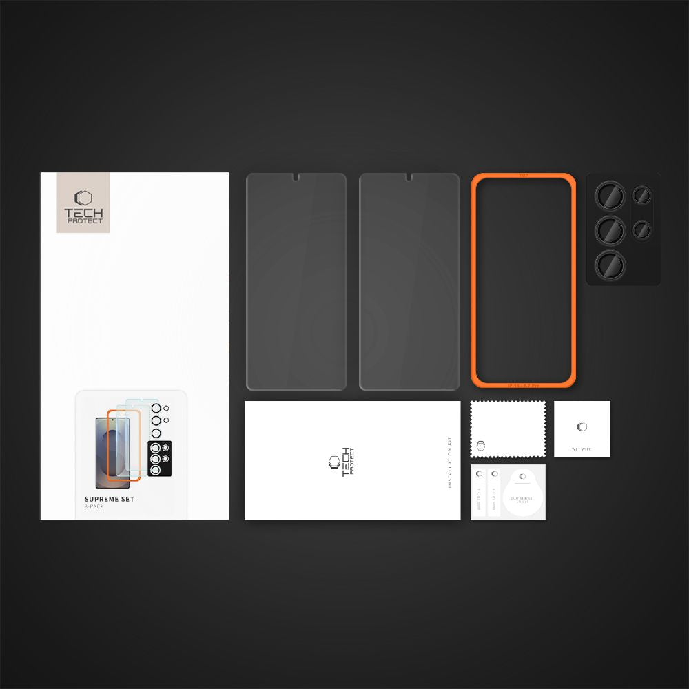 Gehärtetes Glas TECH-PROTECT SUPREME SET 3-PACK GALAXY S25 ULTRA KLAR