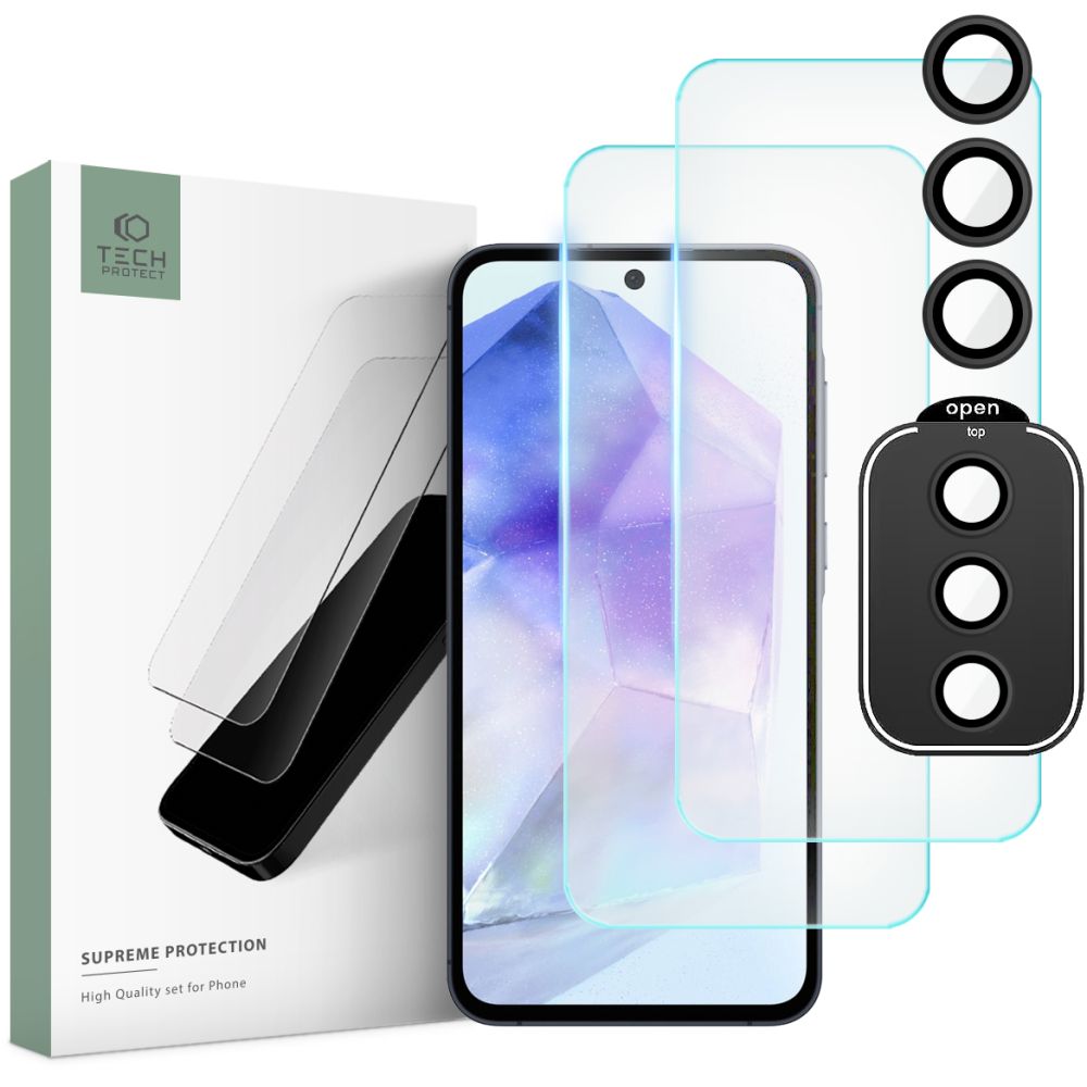 GEBROCHENES GLAS TECH-PROTECT SUPREME SET GALAXY A55 5G KLAR