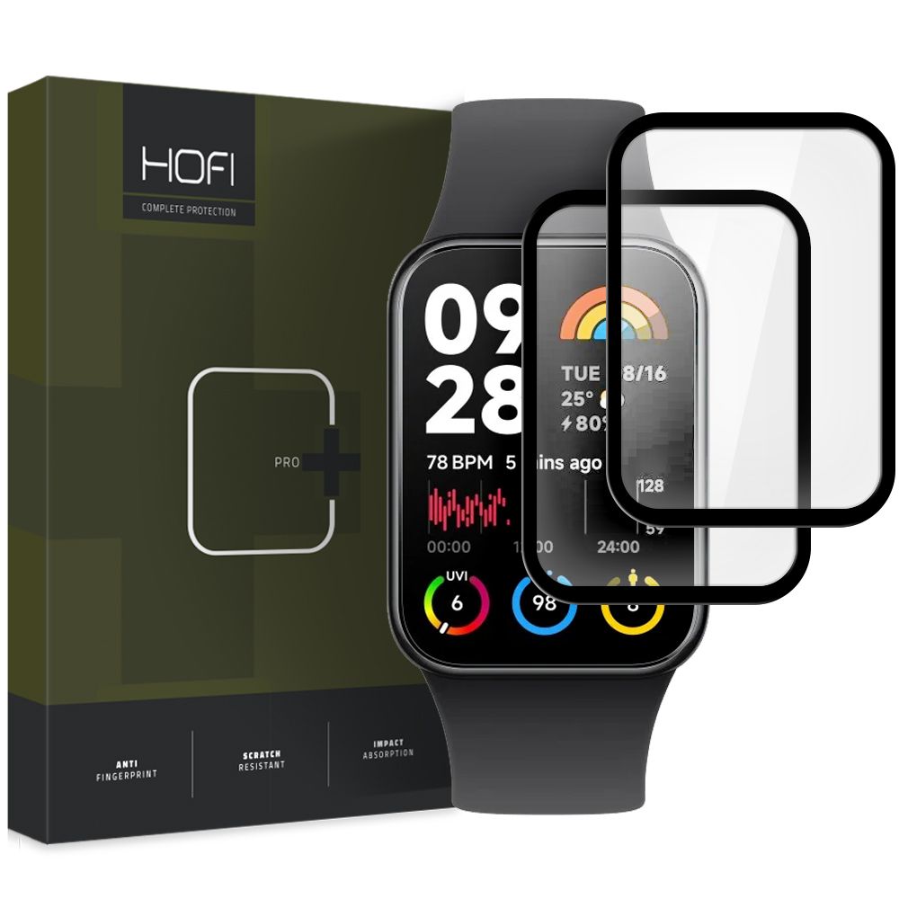 2X GESCHÜTZTES GLAS FÜR XIAOMI MI BAND 8 PRO HOFI HYBRID PRO+ 2-PACK SCHWARZ