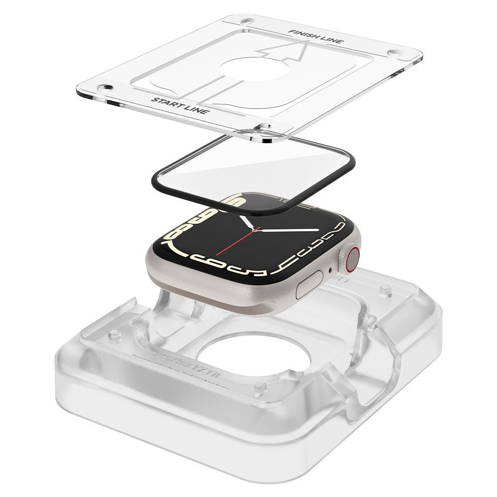 2X Panzerglas für Apple Watch 45 mm Spigen Proflex "EZ FIT" 2-Pack Klar