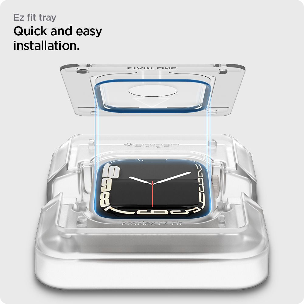 2X Panzerglas für Apple Watch 45 mm Spigen Proflex "EZ FIT" 2-Pack Klar