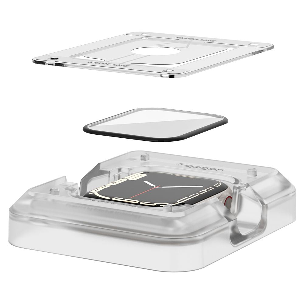2X Panzerglas für Apple Watch 45 mm Spigen Proflex "EZ FIT" 2-Pack Klar