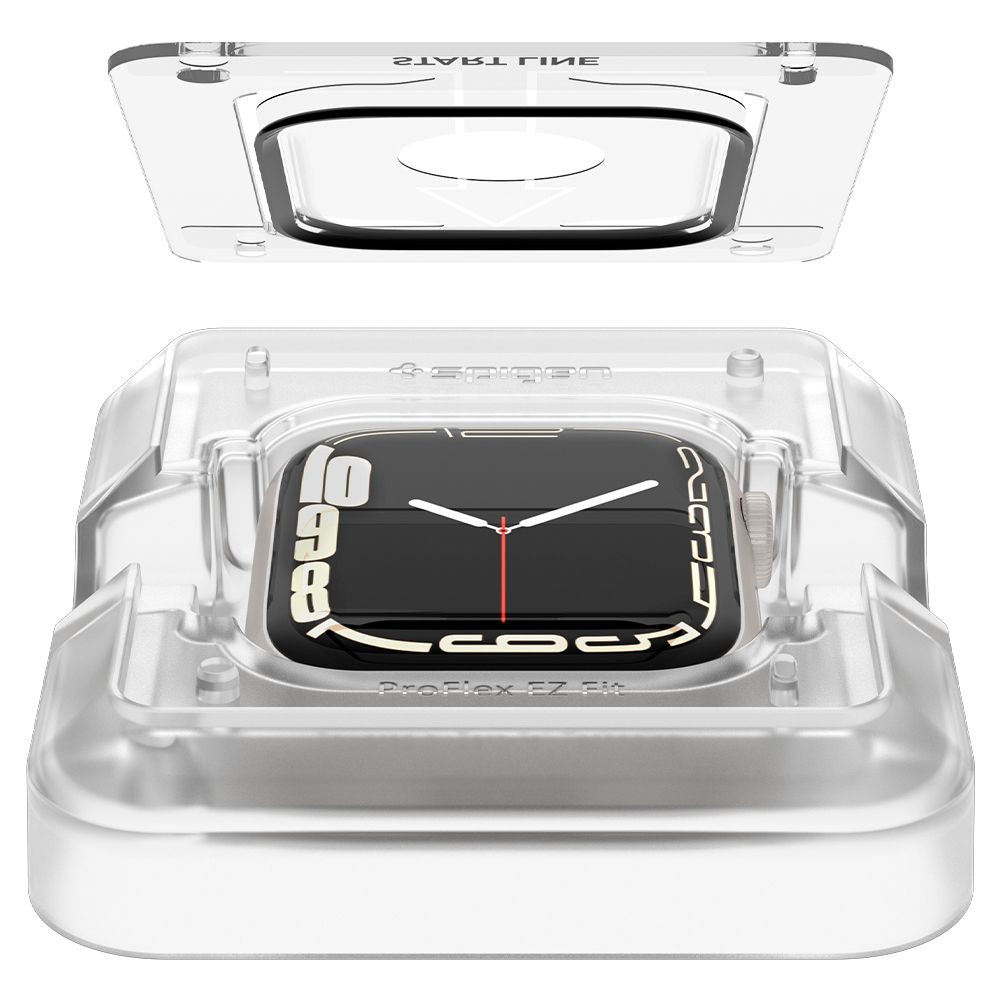 2X Panzerglas für Apple Watch 45 mm Spigen Proflex "EZ FIT" 2-Pack Klar