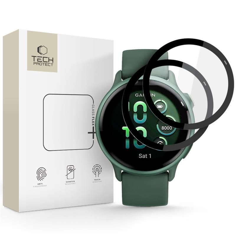 HYBRIDGLAS TECH-PROTECT GLASS FLEX+ 2-PAK GARMIN VIVOACTIVE 6 SCHWARZ