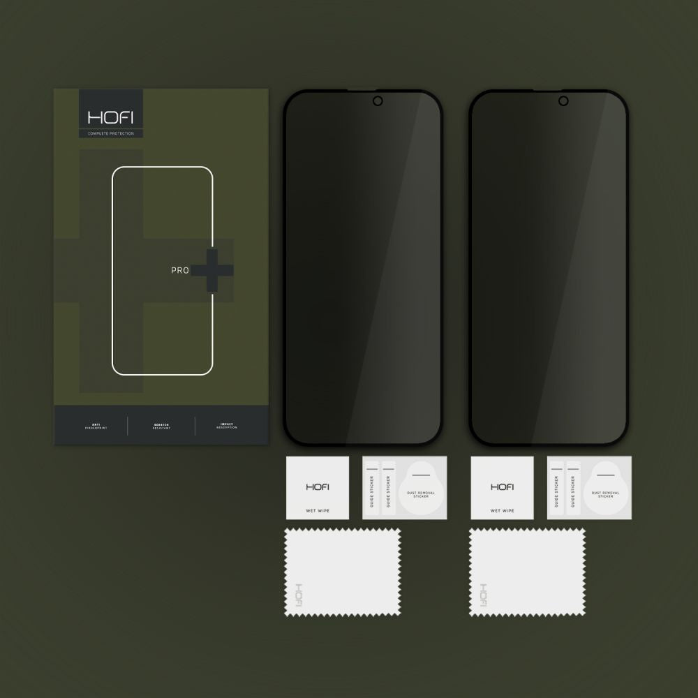 HARTGLAS HOFI ANTI SPY GLASS PRO+ 2-PACK IPHONE 16 PRO PRIVATSPHÄRE
