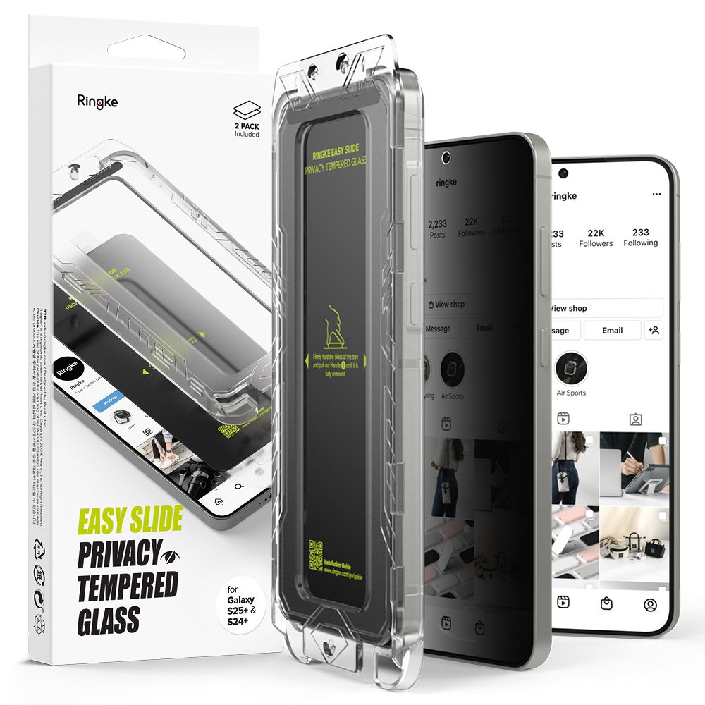 Gehärtetes Glas RINGKE EASY SLIDE 2-PACK GALAXY S25+ PLUS PRIVATSPHÄRE